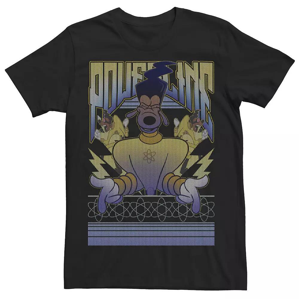 Big & Tall Disney Christmas A Goofy Movie Powerline Ugly Sweater Tee, Men's, Size: LT, Black Product Image