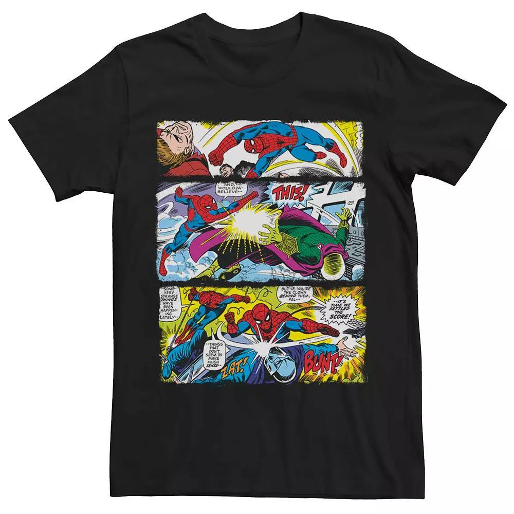 Men's Marvel's Spider-Man Retro Panels Tee, Size: XL, Black Product Image