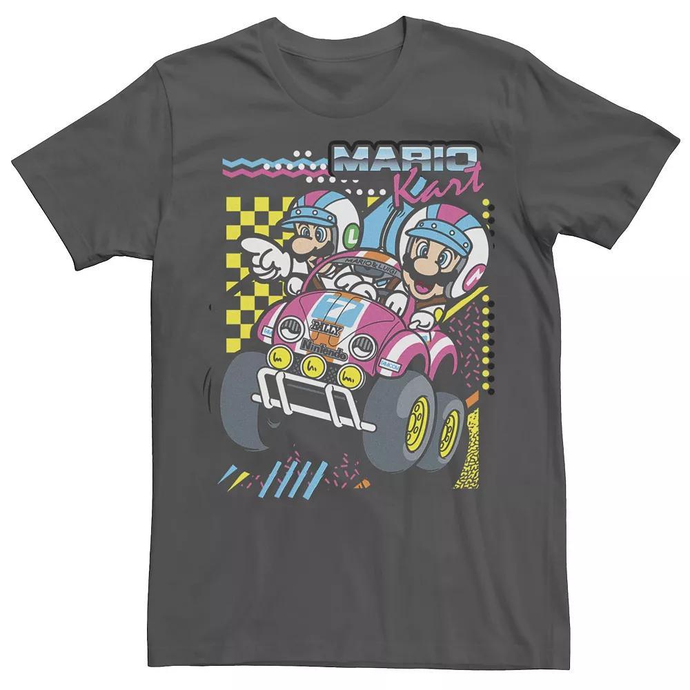 Men's Nintendo Mario Kart Mario Luigi Darting Tee, Size: XL, Grey Product Image