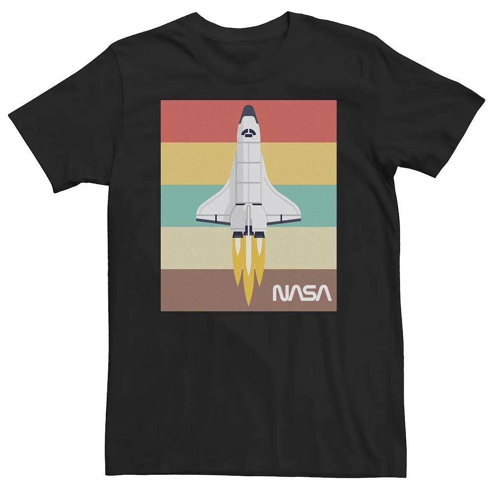 Big & Tall NASA Space Shuttle Striped Poster Tee, Men's, Size: XXL Tall, Black Product Image