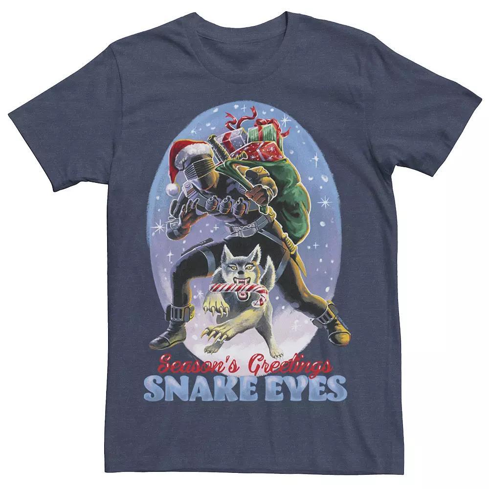 Men's G.I. Joe Christmas Snake Eyes Season's Greetings Tee, Size: Small, Navy Grey Product Image