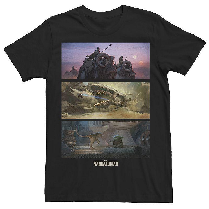 Men's Star Wars: The Mandalorian Chapter 9 Concept Art Panels Tee, Size: Large, Black Product Image