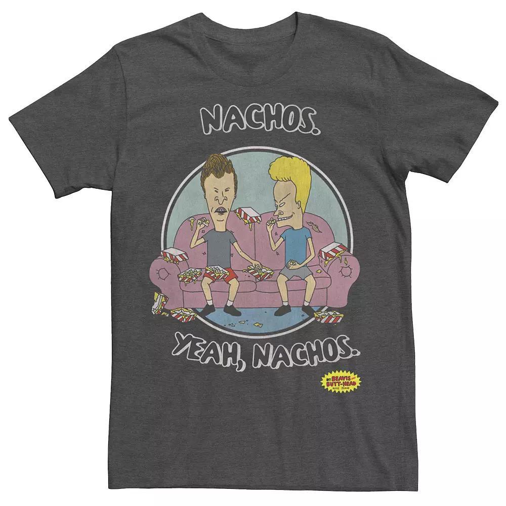 Men's Beavis And Butt-Head "Nachos Yeah Nachos" Portrait Tee, Size: Large, Grey Heather Product Image