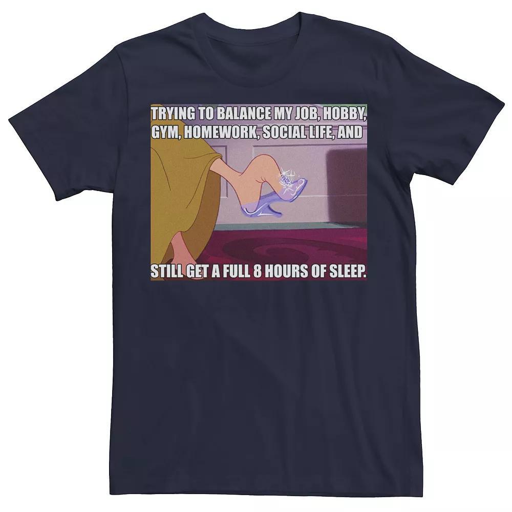 Disney's Cinderella Men's Trying To Balance Meme Graphic Tee, Size: Large, Blue Product Image