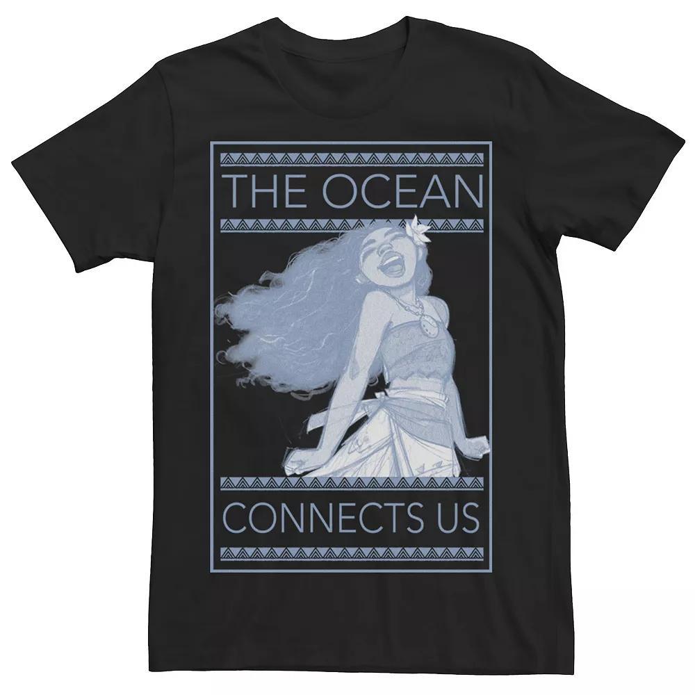 Disney's Moana Men's The Ocean Connects Us Box Tee, Size: Large, Black Product Image