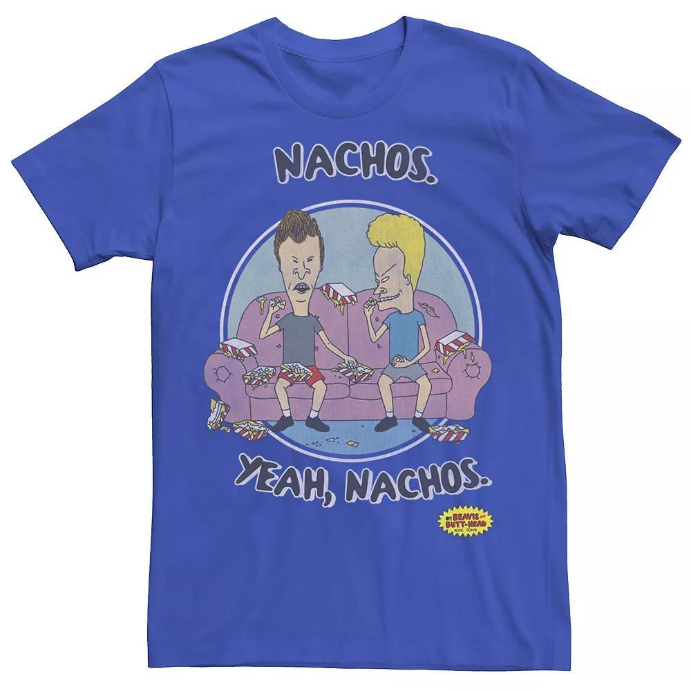 Men's Beavis And Butt-Head "Nachos Yeah Nachos" Portrait Tee, Size: Medium, Blue Product Image