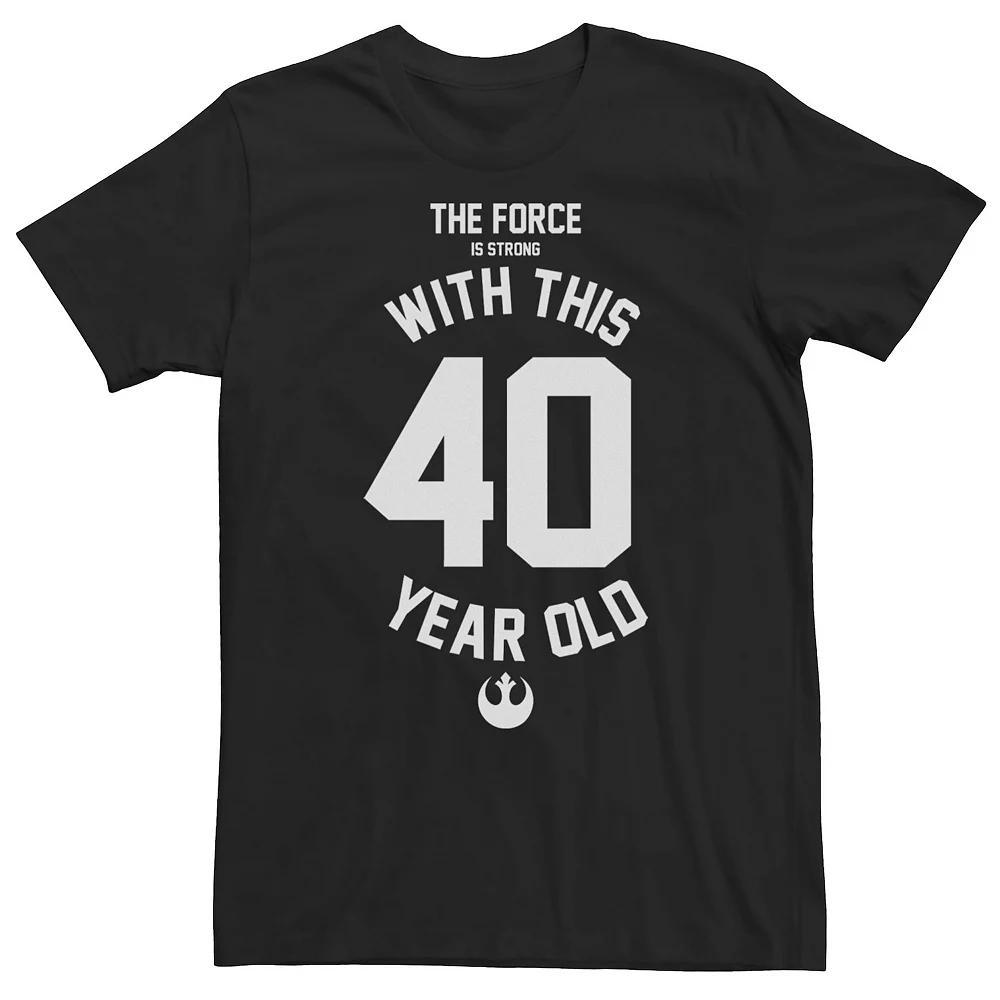 Big & Tall Star Wars Force Is Strong With This 40 Year Old Rebel Logo Tee, Men's, Size: Large Tall, Black Product Image