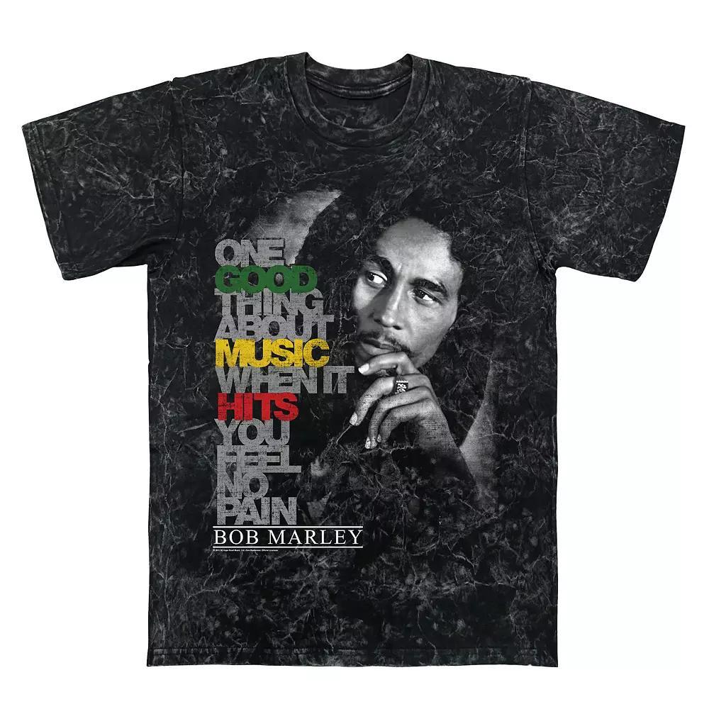 Men's Bob Marley Lyric Good Music Graphic Tee, Size: Small, Black Mineral Wash Product Image