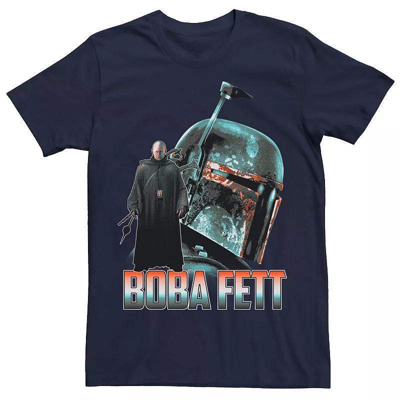 Men's Star Wars: The Mandalorian Boba Fett Collage R14 Tee, Size: XS, Blue Product Image