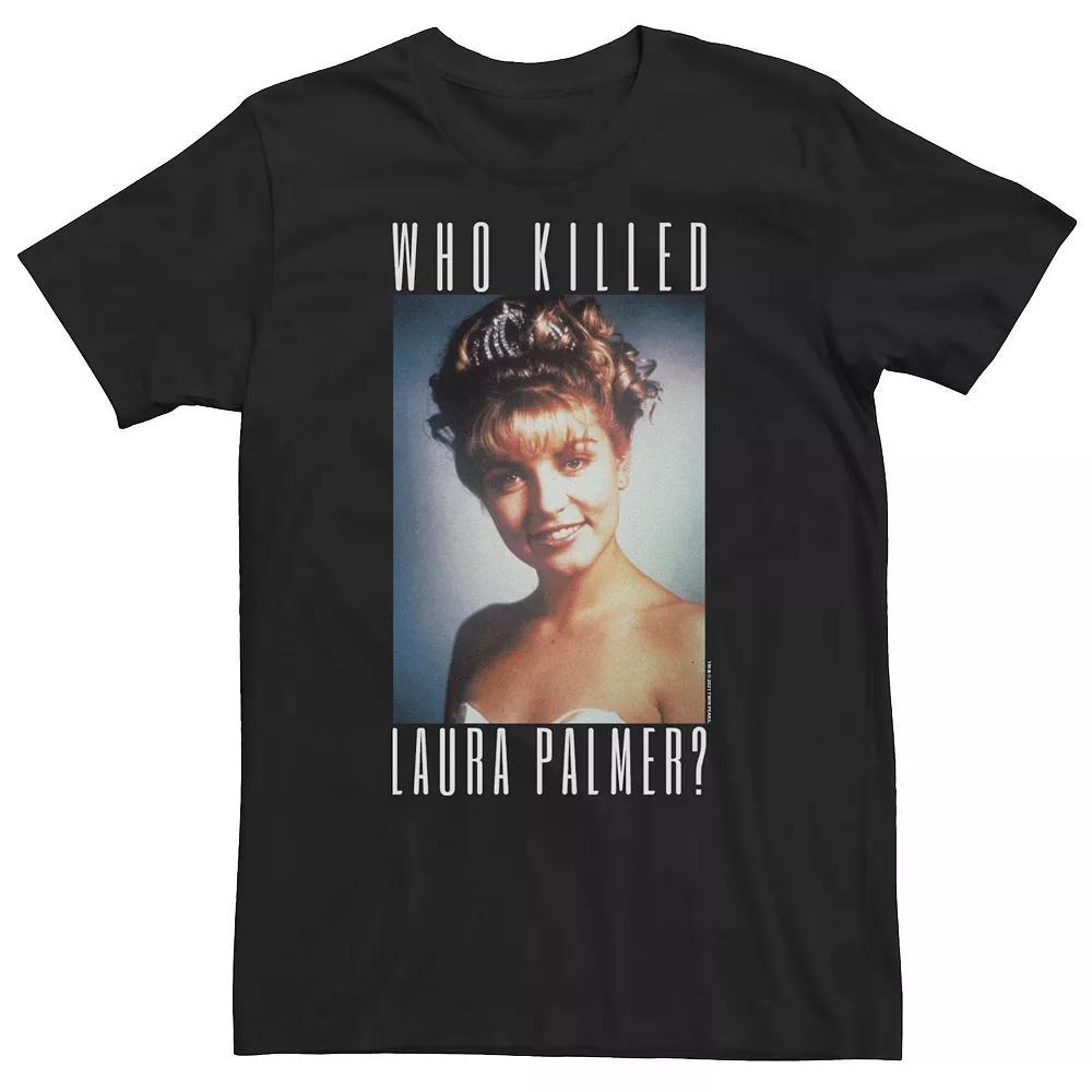 Big & Tall Twin Peaks Laura Palmer Portrait Text V3 Tee, Men's, Size: 5XL, Black Product Image