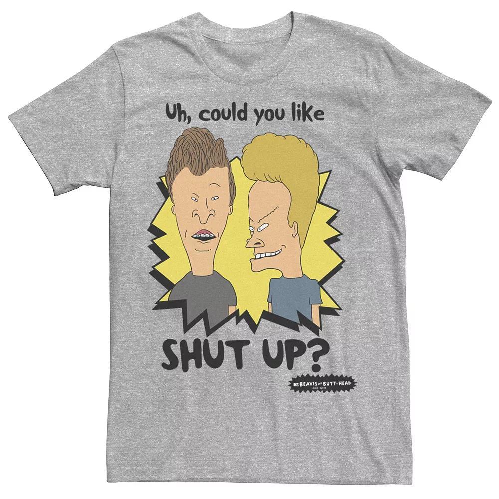 Men's Beavis & Butthead Shut Up Tee, Size: Small, Athletic Grey Product Image