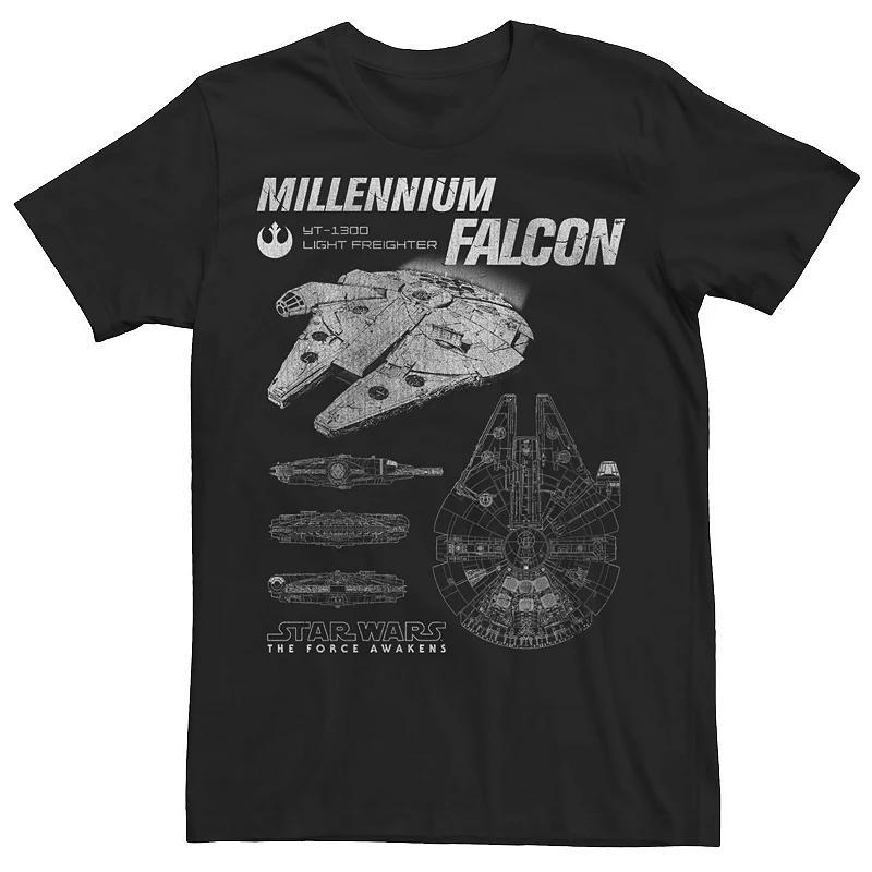 Men's Star Wars Millennium Falcon Profile Tee, Size: 3XL, White Product Image