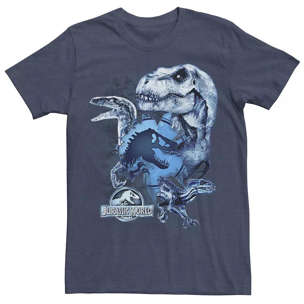 Men's Jurassic World Two T-Rex Squad Camo Shatter Tee, Size: XXL, Royal Grey Product Image