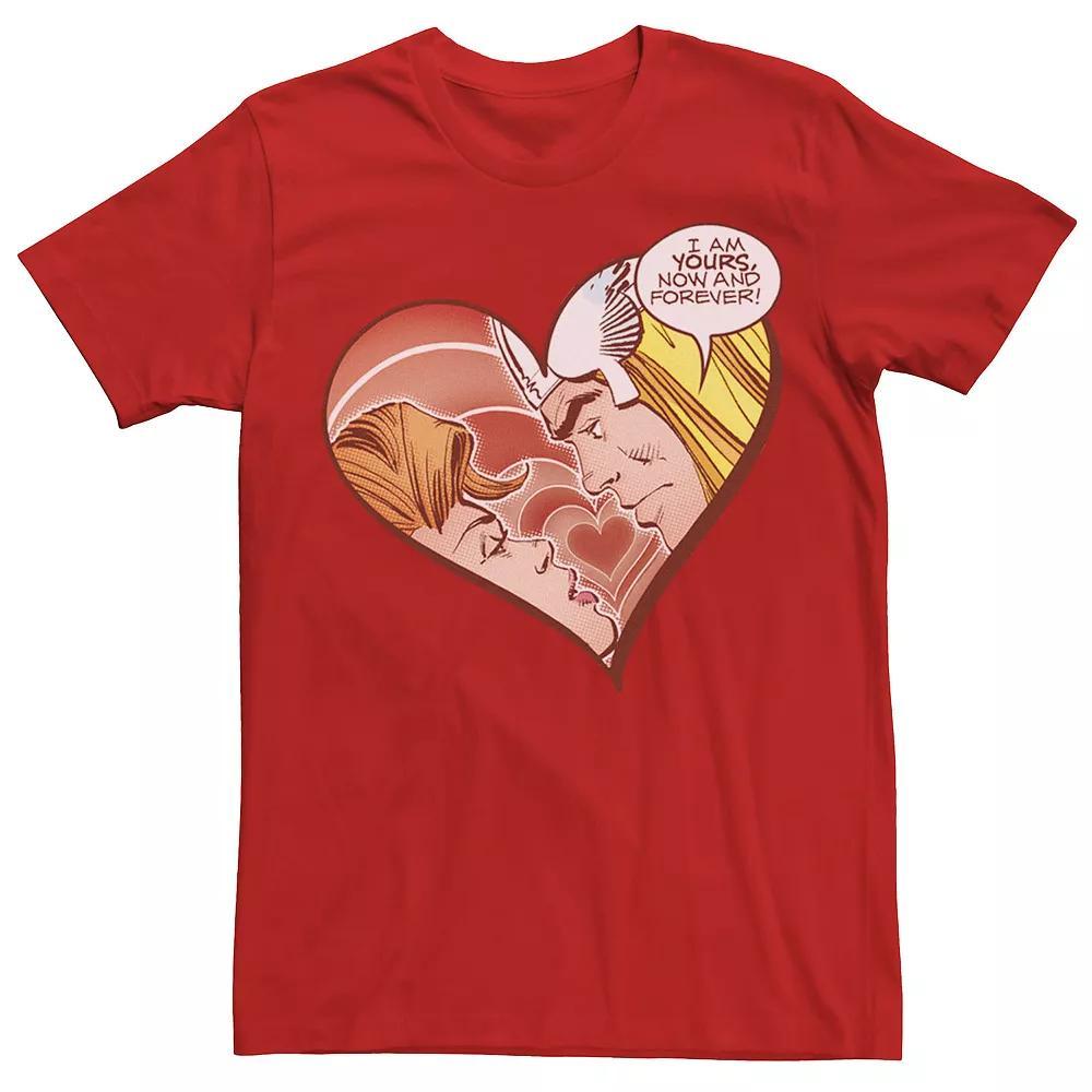 Men's Marvel Thor Yours Forever Heart Retro Valentine Tee, Size: XXL, Red Product Image