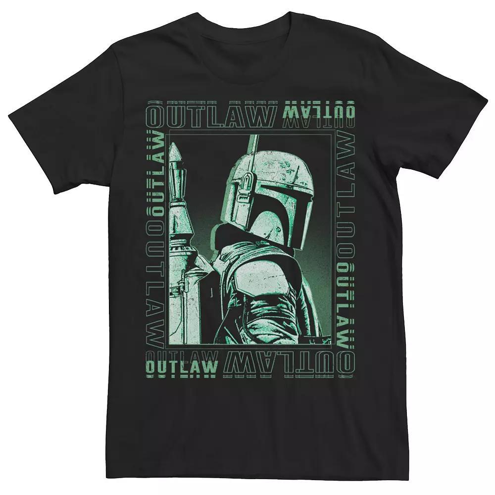 Men's Star Wars The Book Of Boba Fett Outlaw Blue Hue Portrait Tee, Size: XL, Black Product Image