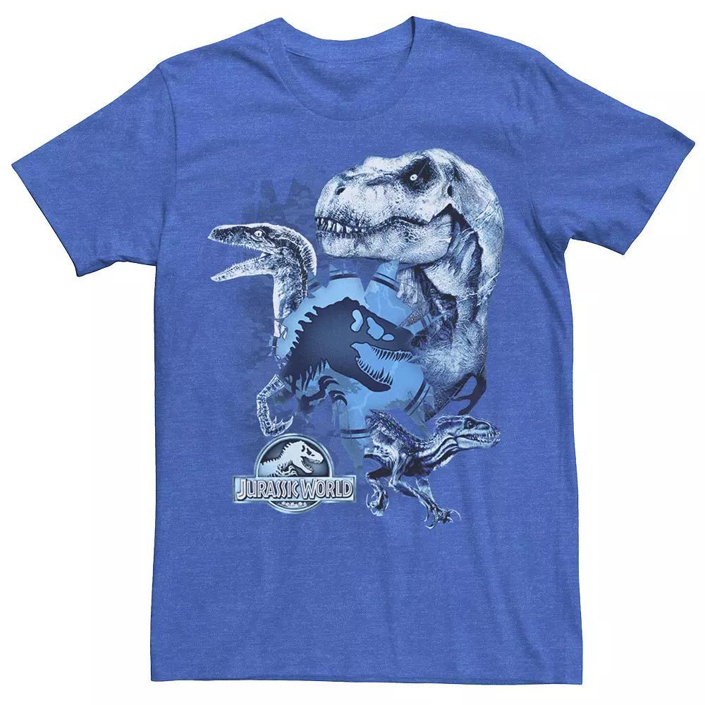 Men's Jurassic World Two T-Rex Squad Camo Shatter Tee, Size: XXL, Royal Grey Product Image