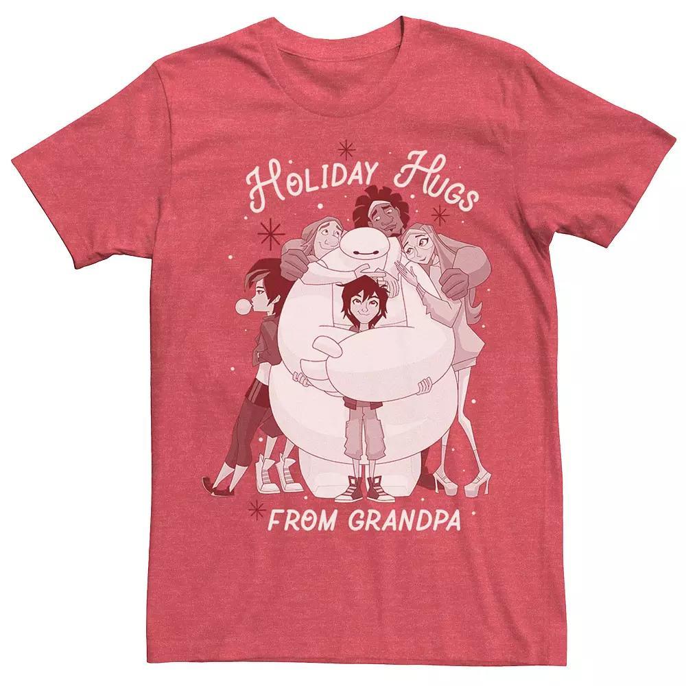 Disney's Big Hero 6 Holiday Hugs From Grandpa Men's Tee, Size: Small, Red Grey Product Image
