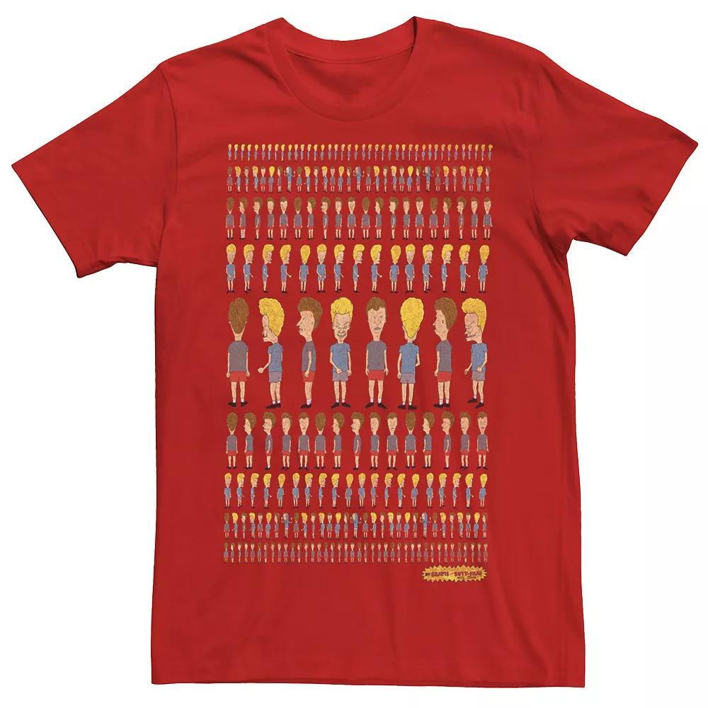 Men's Beavis and Butthead Patterns Rule Distressed Portrait Tee, Size: 3XL, Red Product Image