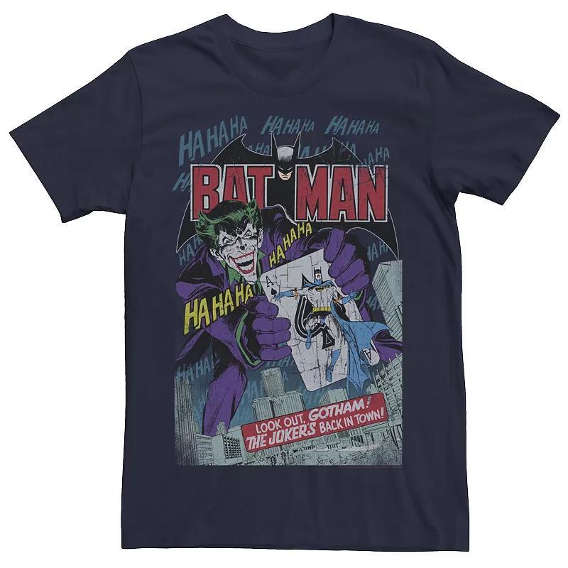 Men's DC Comics Batman And Joker Comic Cover Tee, Size: Large, Navy Grey Product Image