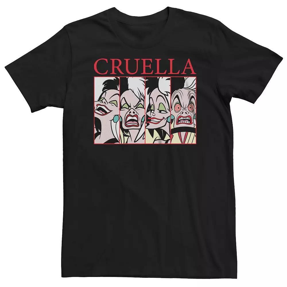 Big & Tall Disney's 101 Dalmatians Cruella De Vil Tee, Men's, Size: XL Tall, Black Product Image