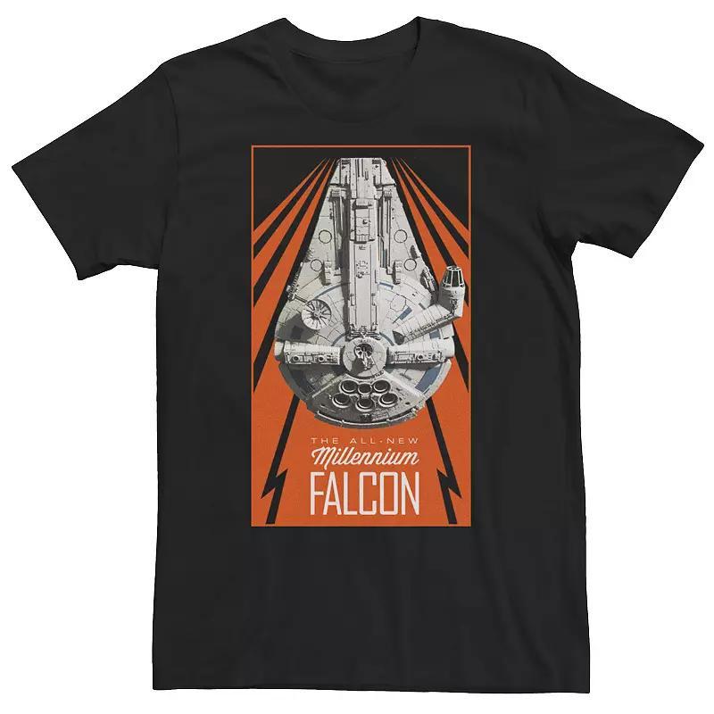 Men's Star Wars Han Solo Movie Retro Falcon Poster Tee, Size: Large, Black Product Image