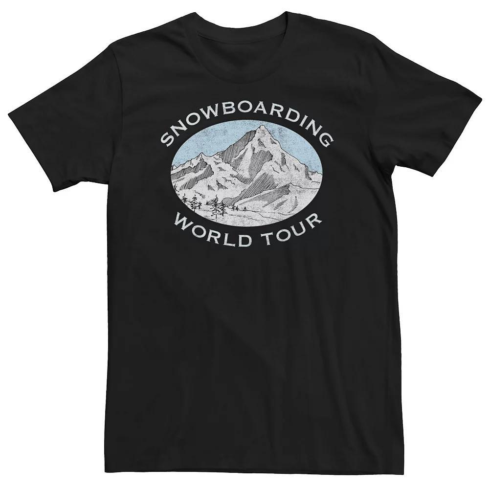 Big & Tall Snowboarding World Tour Front & Back Graphic Tee, Men's, Size: 3XL, Black Product Image