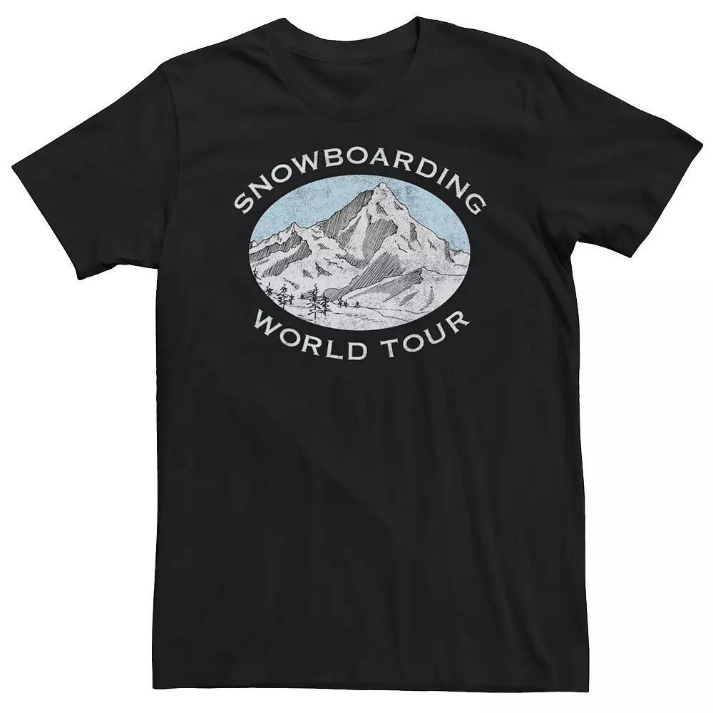 Big & Tall Snowboarding World Tour Front & Back Graphic Tee, Men's, Size: 3XL, Black Product Image