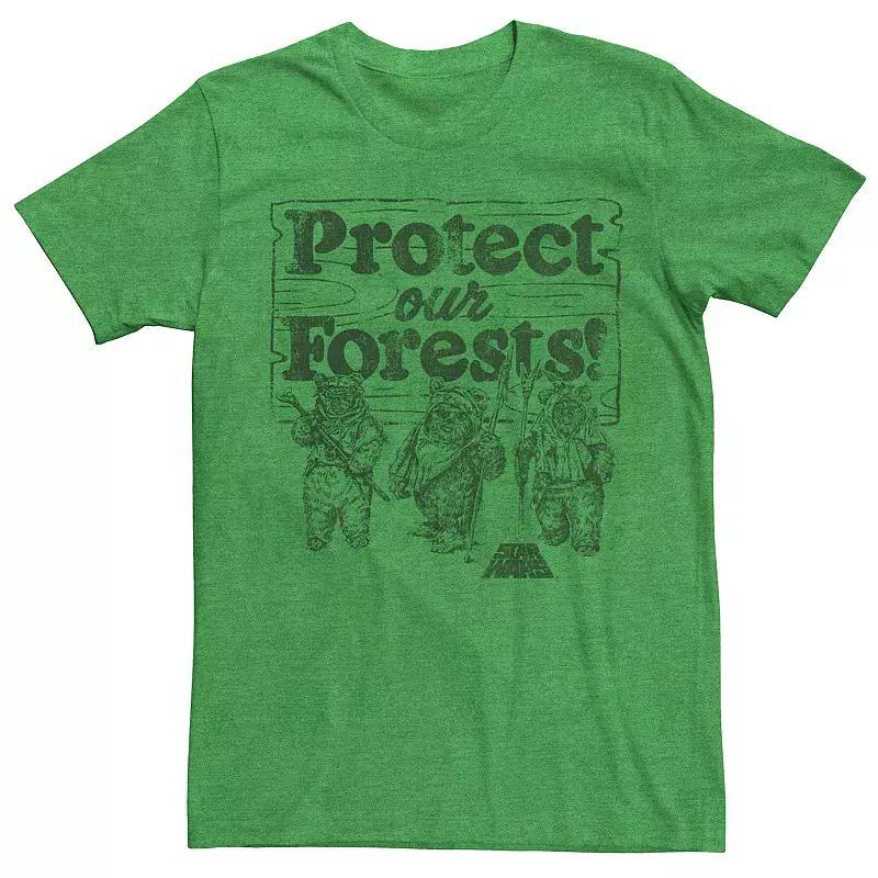 Men's Star Wars Ewoks Protect Our Forests Sign Graphic Tee, Size: Medium, Kelly Grey Product Image