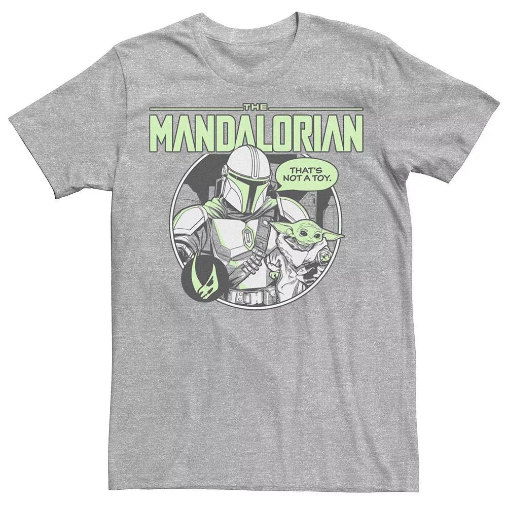 Men's Star Wars: The Mandalorian The Child That's Not A Toy Neon Tee, Size: XXL, Athletic Grey Product Image