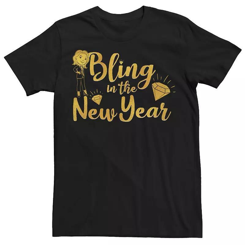 Men's Monopoly Ms. Monopoly Bling In The New Year Tee, Size: Medium, Black Product Image
