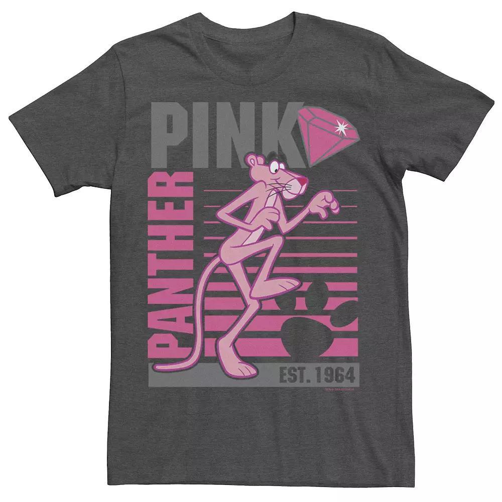 Men's Pink Panther Lined Portrait Tee, Size: 3XL, Char Product Image