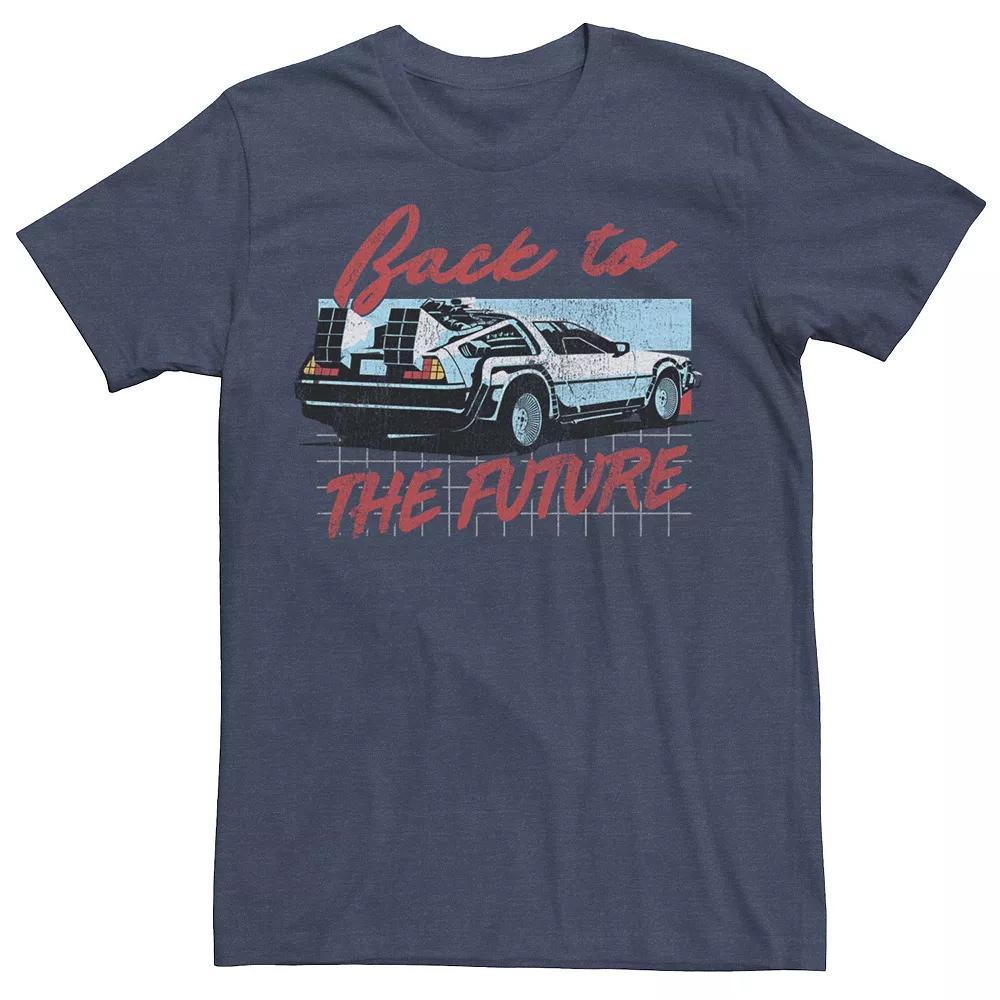 Men's Back To The Future Delorean Panel Portrait Logo Tee, Size: XXL, Navy Grey Product Image