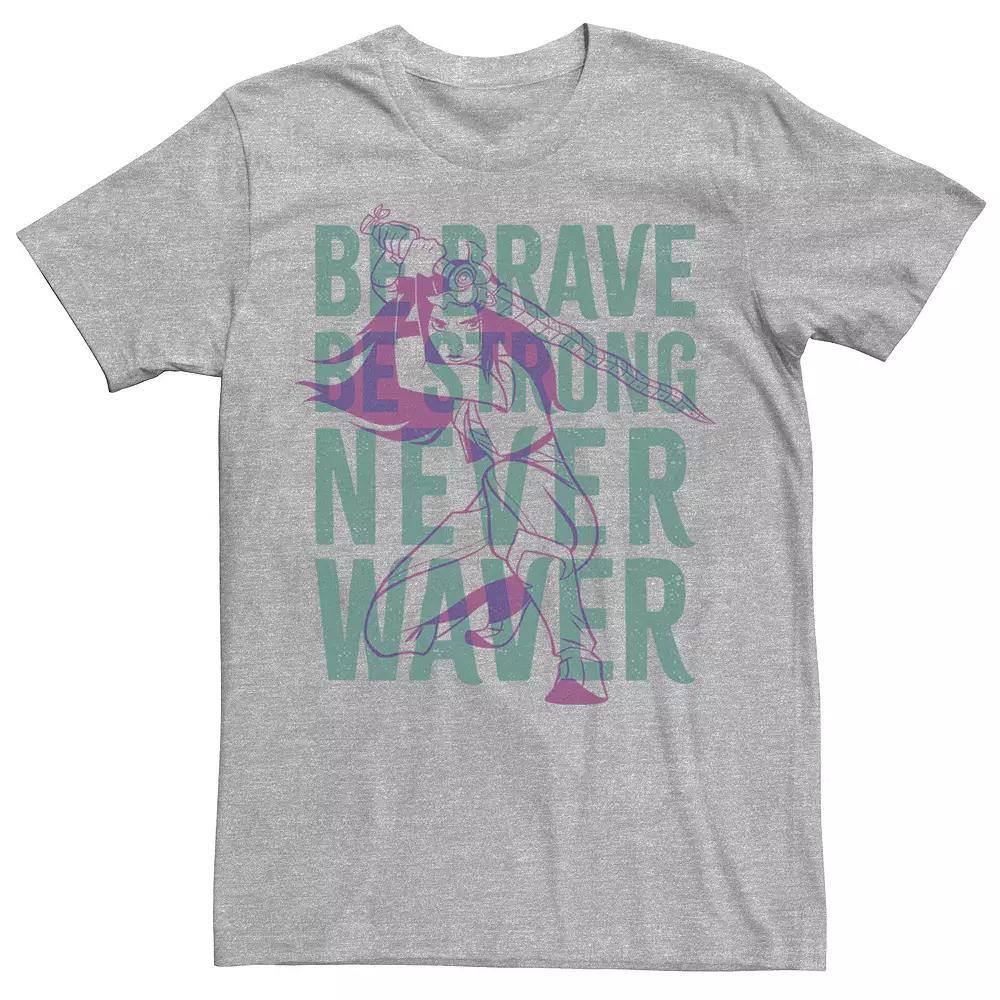 Disney's Raya And The Last Dragon Never Waver Text Overlay Men's Tee, Size: Medium, Athletic Grey Product Image