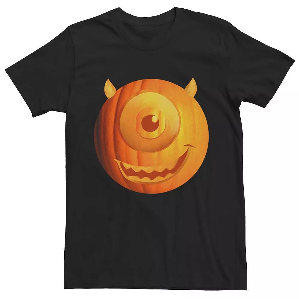 Men's Monsters University Mike Pumpkin Face Tee, Size: 3XL, Black Product Image