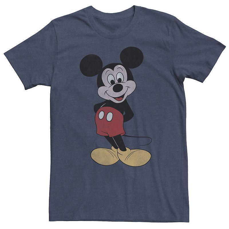 Disney's Mickey Mouse Big & Tall Vintage Mickey Pose Tee, Men's, Size: Large Tall, Navy Grey Product Image