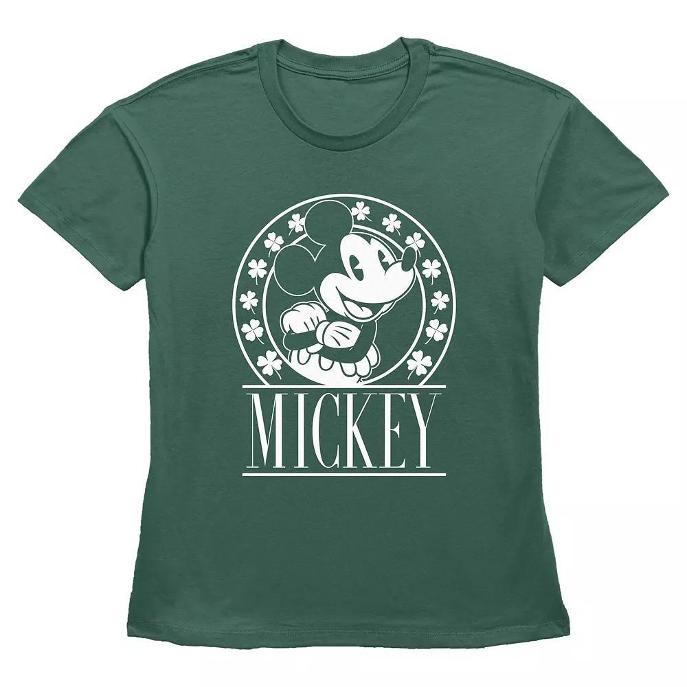 Disney's Mickey Mouse Lucky Stamp Women's Graphic Tee, Size: XXL, Green Product Image