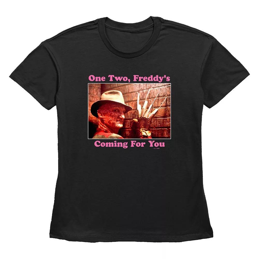 Women's A Nightmare On Elm Street One Two Freddy's Coming For You Graphic Tee, Size: XS, Black Product Image