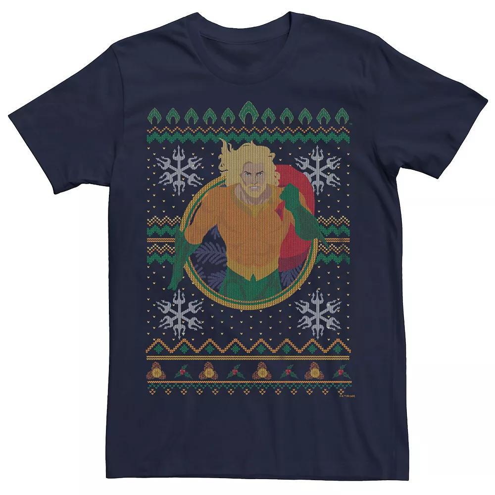 Men's Justice League Merry Mayhem Circular Logo Tee, Size: Medium, Blue Product Image