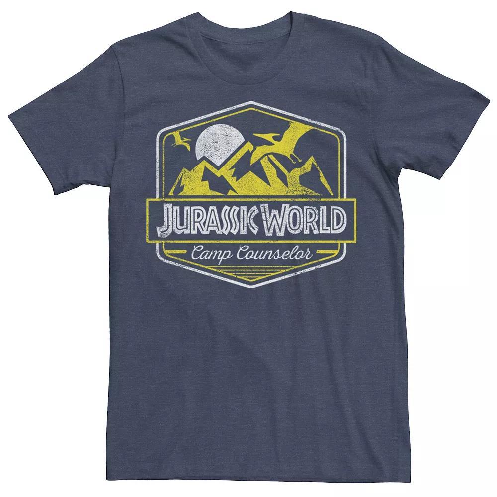 Men's Jurassic World Camp Counselor Emblem Tee, Size: XS, Navy Grey Product Image