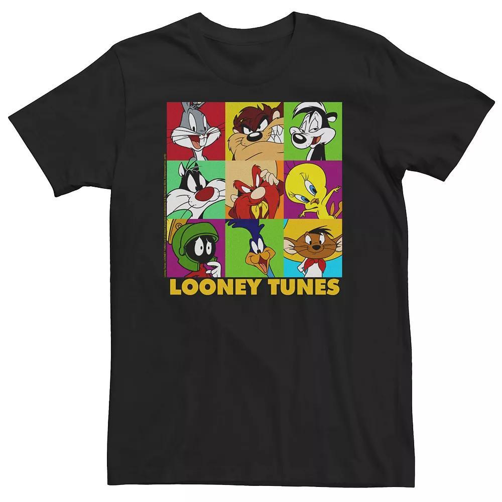 Big & Tall Looney Tunes Character Pop Art Box Up Tee, Men's, Size: 5XL, Black Product Image