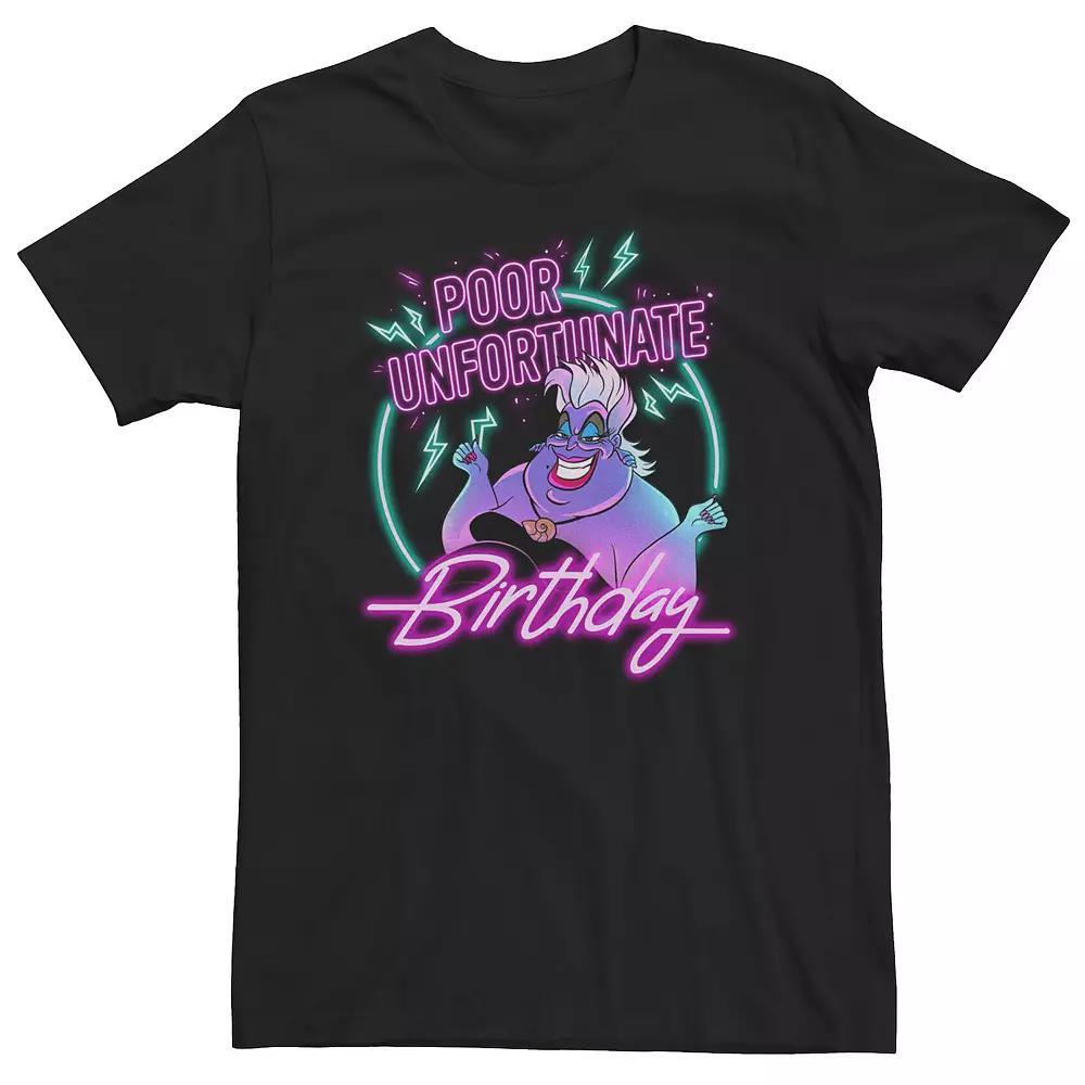 Big & Tall Disney Villains Ursula "Poor Unfortunate" Soul Neon Text Tee, Men's, Size: XXL Tall, Black Product Image