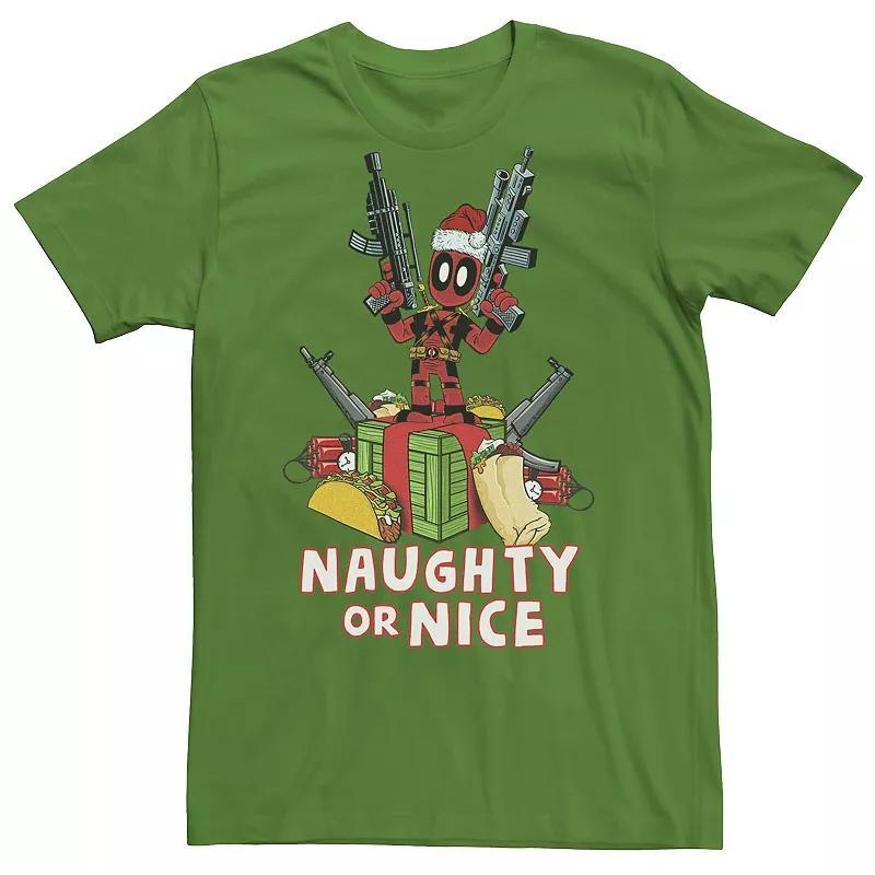 Men's Marvel Deadpool Naughty Or Nice Short Sleeve Tee, Size: Small, Kelly Product Image