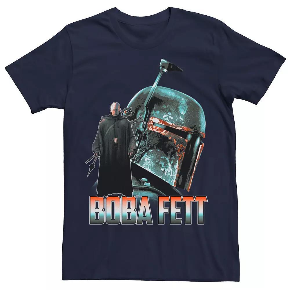 Men's Star Wars: The Mandalorian Boba Fett Collage R14 Tee, Size: XS, Blue Product Image