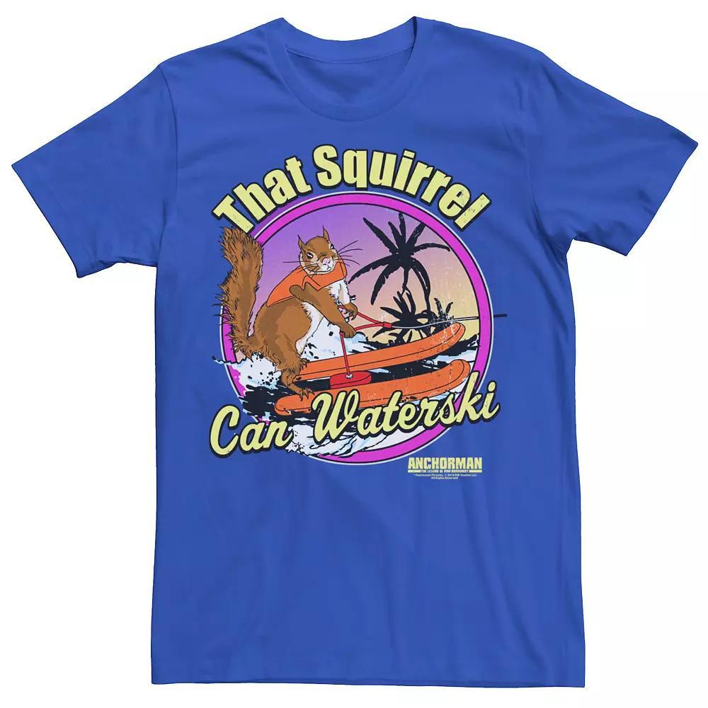 Men's Anchorman That Squirrel Can Waterski Blue Circle Graphic Tee, Size: Small, Royal Product Image