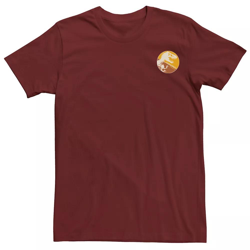 Men's Jurassic Park Split Colors T-Rex Logo Tee, Size: Medium, Royal Grey Product Image
