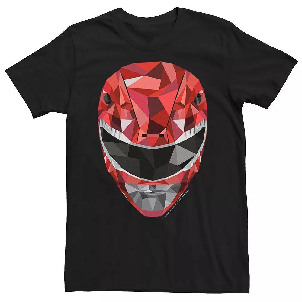 Men's Power Rangers Red Ranger Poly Portrait Tee, Size: 3XL, Black Product Image