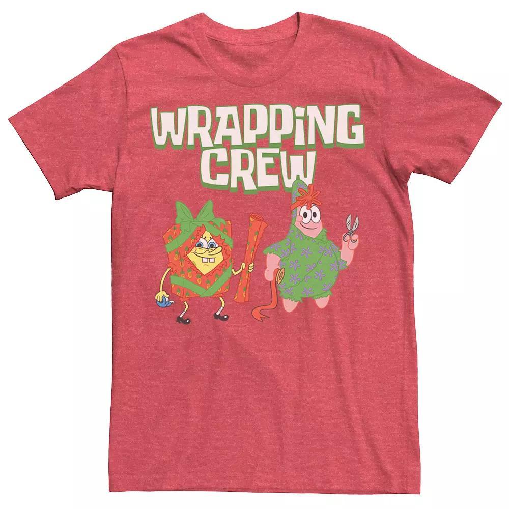 Men's Spongebob Squarepants Patrick Wrapping Crew Tee, Size: XL, Red Grey Product Image
