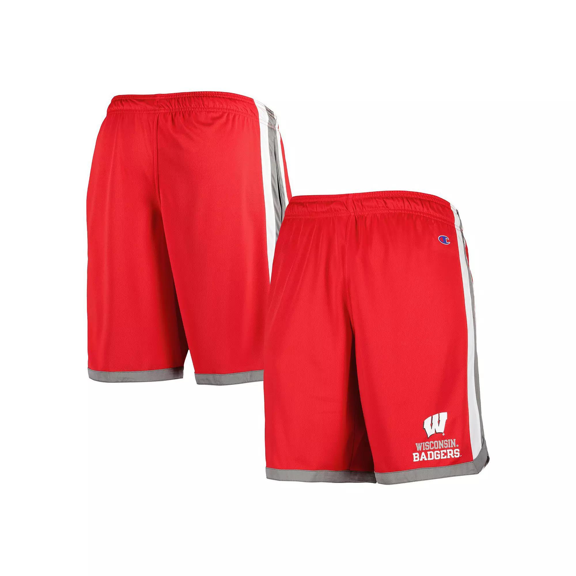 Men's Champion Red Wisconsin Badgers Basketball Shorts, Size: Large Product Image