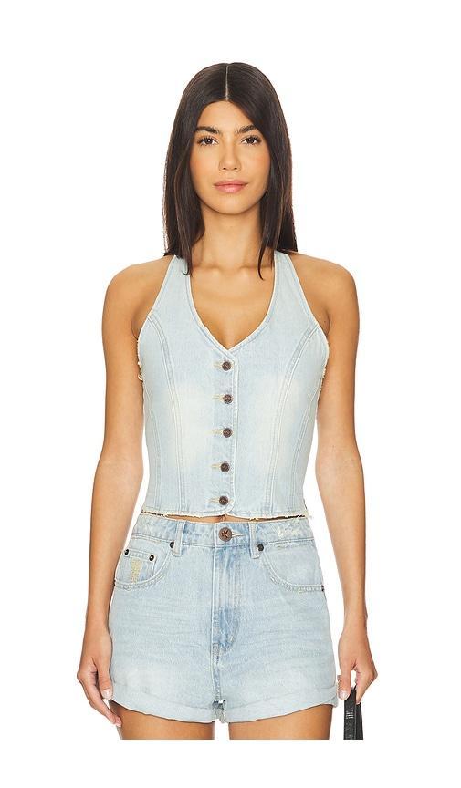 Denim Halter Top One Teaspoon Product Image