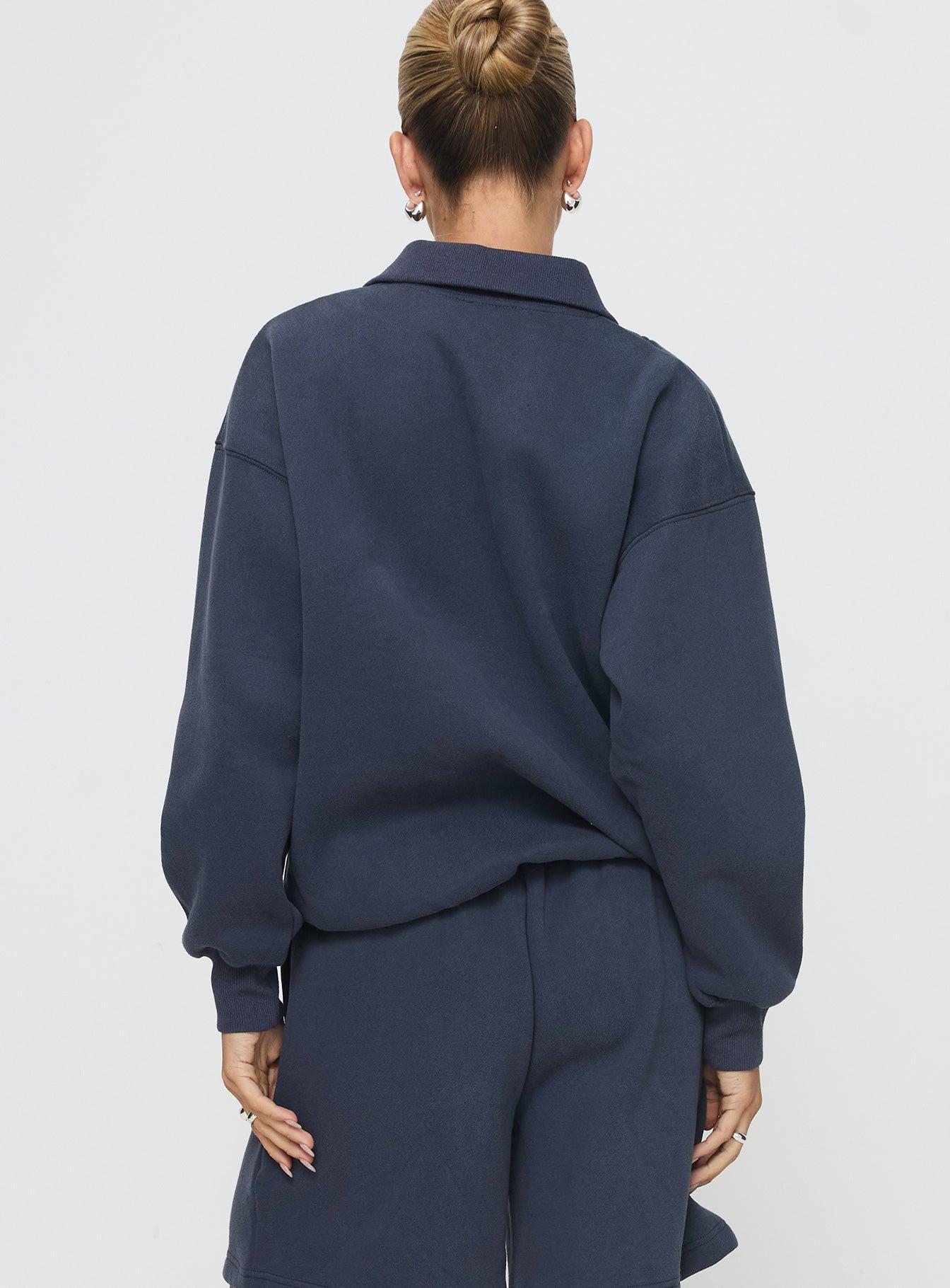 Dream Fleece Quarter Zip Sweatshirt Navy Product Image